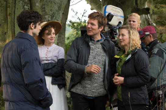 Carey Mulligan and Thomas Vinterberg on the set of FAR FROM THE MADDING CROWD. Photos by Alex Bailey. © 2014 Twentieth Century Fox Film Corporation All Rights Reserved